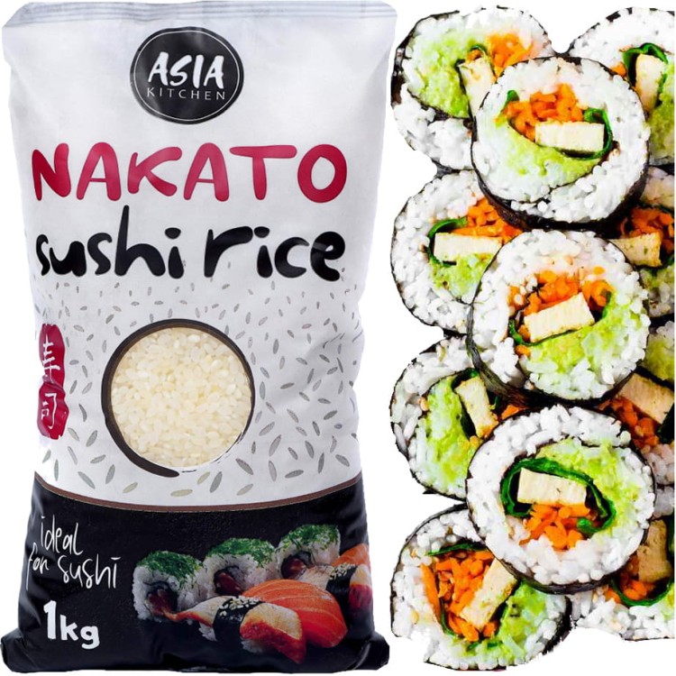 WIELOPAK Ryż Kleisty Do Sushi Nakato Okrągłe Ziarno 5x1kg ASIA KITCHEN
