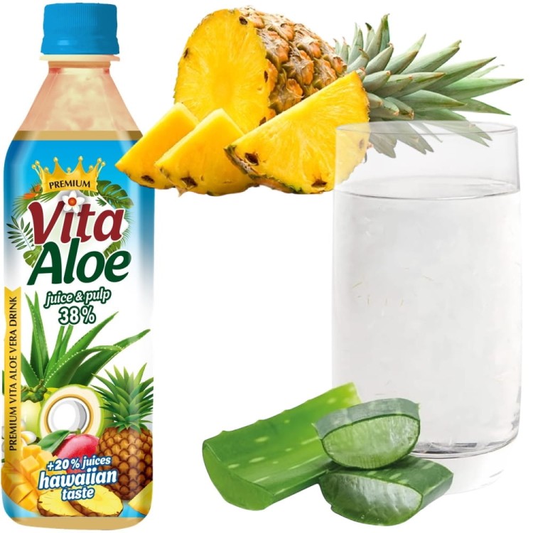 Napój Aloesowy Aloe Vera z Naturalnymi Cząsteczkami Miąższu HAWAIIAN 500ml VITA ALOE