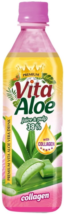 Napój Aloesowy Aloe Vera z Naturalnymi Cząsteczkami Miąższu COLLAGEN 500ml VITA ALOE