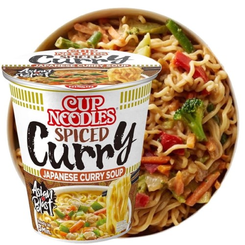 Japońska Zupka Błyskawiczna Makaron Instant Ramen Japońskie Curry Kubek Cup 67g NISSIN