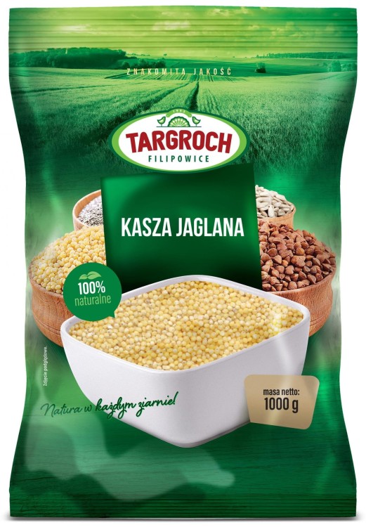 Polska Zdrowa Kasza Jaglana Naturalna Wysoka Jakość 1kg 1000g TARGROCH