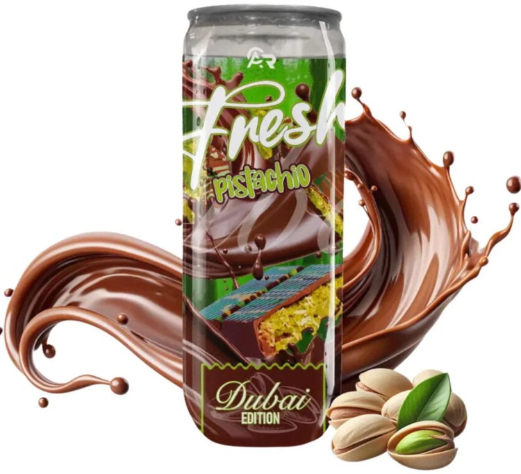 Napój Gazowany o Smaku Pistacjowo-Czekoladowym Dubai Edition 330ml FRESH PISTACHIO