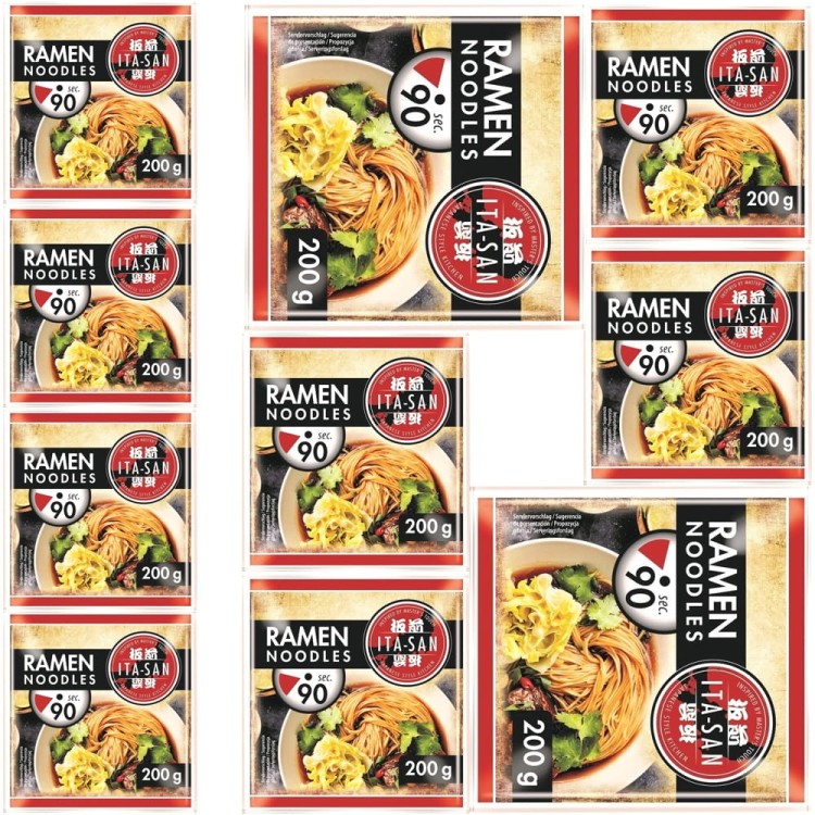 Koreański Świeży Ugotowany Makaron Pszenny Do Zupy RAMEN 200g ITA-SAN