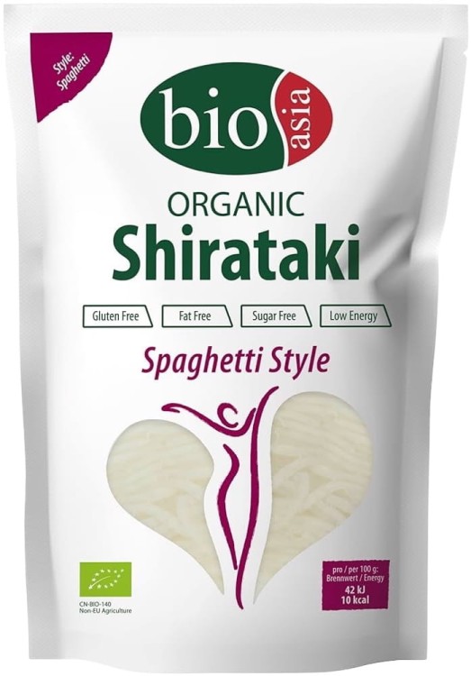 Makaron Bezglutenowy BIO Shirataki Spaghetti z Mąki Konjac w Zalewie 270g BIOASIA