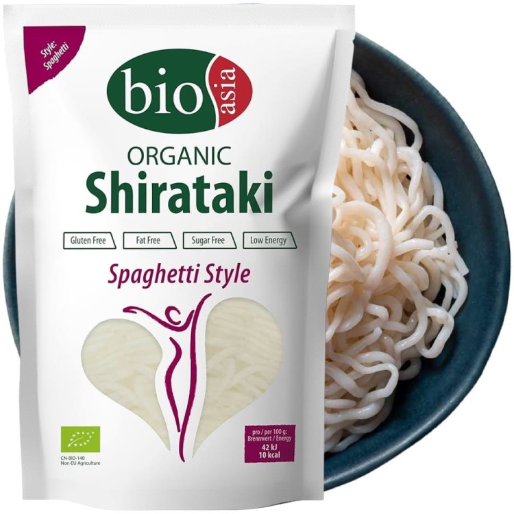 Makaron Bezglutenowy BIO Shirataki Spaghetti z Mąki Konjac w Zalewie 270g BIOASIA