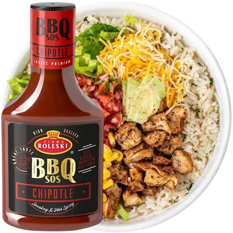 Sos BBQ Do Mięsa z Grilla Chipotle Ostry BEZ Konserwantów 350g ROLESKI