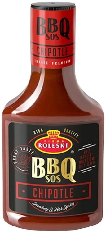 Sos BBQ Do Mięsa z Grilla Chipotle Ostry BEZ Konserwantów 350g ROLESKI