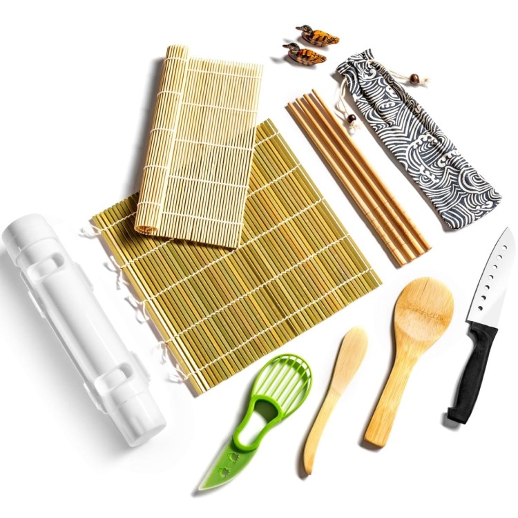 Zestaw Do Robienia Sushi DELUXE 14 Akcesoriów Mata Roller Nóż Na Prezent