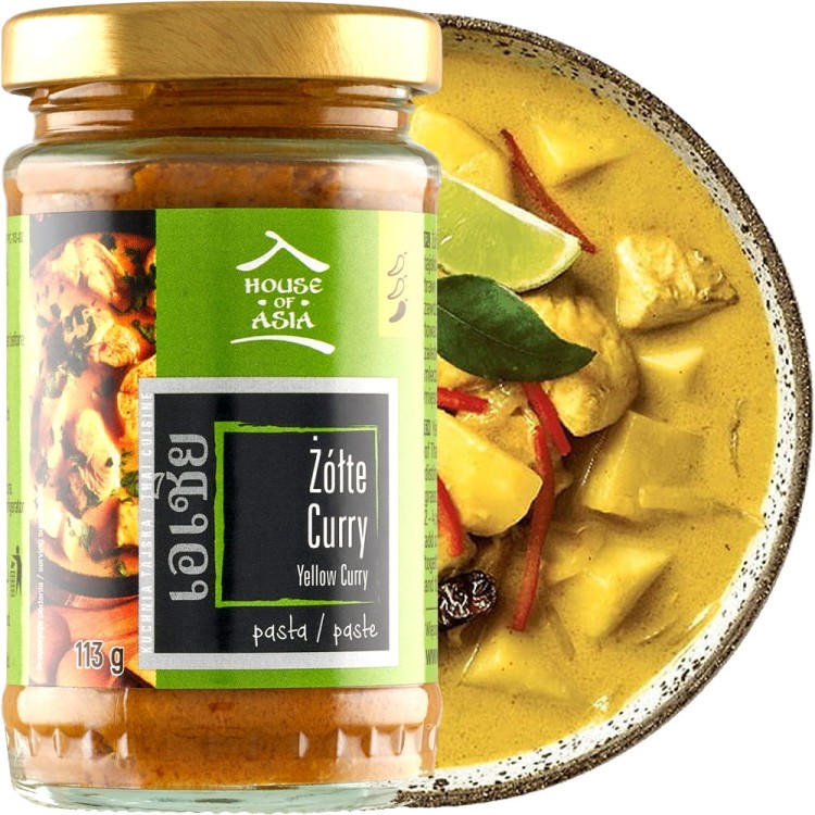 Żółta Tajska Pasta Curry Żółte Yellow Curry Paste 113g HOUSE OF ASIA