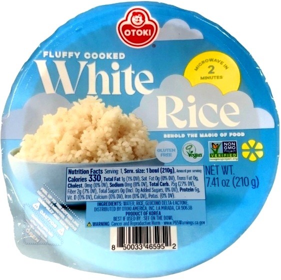 Koreański Gotowany Ryż w Miseczce Gotowy Do Spożycia 210g OTOKI OTTOGI