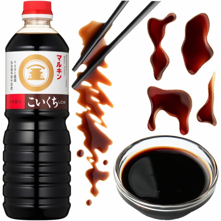 Japoński Gęsty Sos Sojowy Ciemny Do Sushi Koikuchi 1000ml 1 Litr MARUKIN