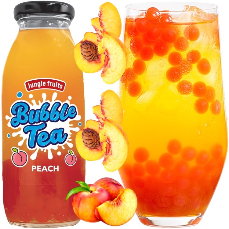 Napój Herbaciany z Pękającymi Kuleczkami Bubble Tea Brzoskwinia 300ml JUNGLE FRUITS