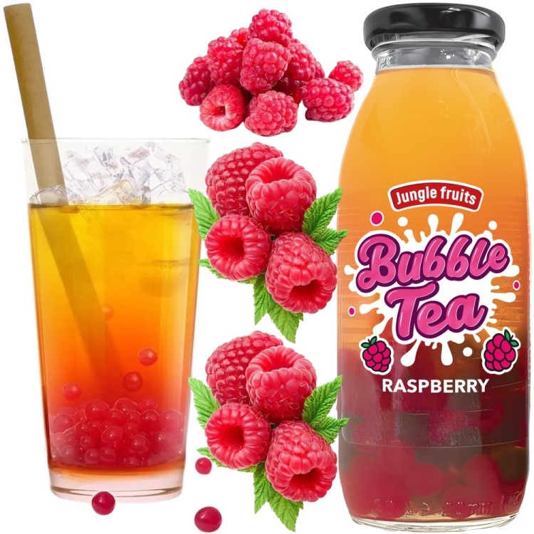 Napój Herbaciany z Pękającymi Kuleczkami Bubble Tea Malina 300ml JUNGLE FRUITS