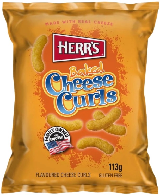 Amerykańskie Chrupki Kukurydziane Serowe Cheese Curls Baked 113g HERR'S