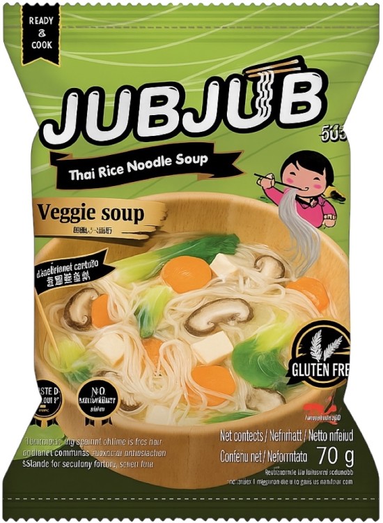 Tajska Zupka Błyskawiczna Makaron Ryżowy Instant Warzywna Veggie 70g JUB JUB