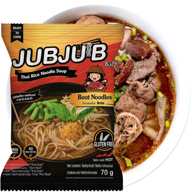 Tajska Zupka Błyskawiczna Makaron Ryżowy Instant Thai Boat 70g JUB JUB