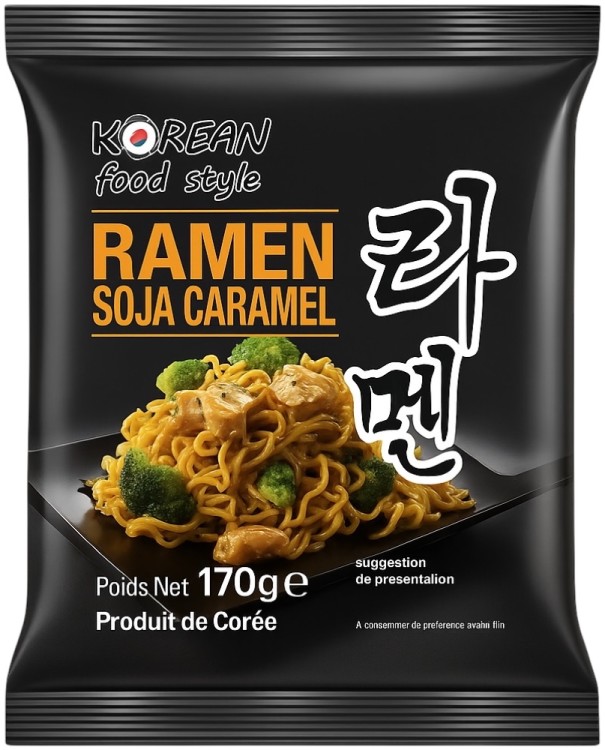 Koreański Gotowany Ramen Instant Sojowy z Karmelem 170g KOREAN FOOD STYLE