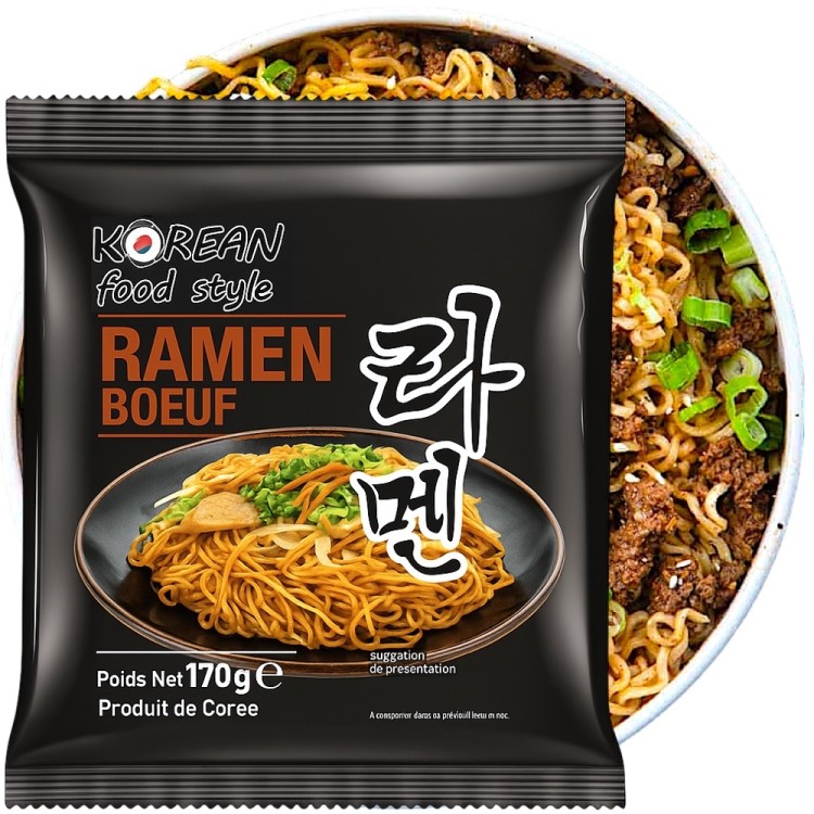 Koreański Gotowany Ramen Instant z Wołowiną Beef Noodles 170g KOREAN FOOD STYLE