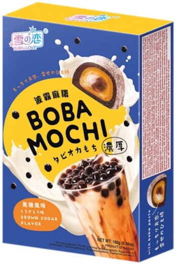 Ciastka Ciasteczka Ryżowe Galaretki BOBA MOCHI z Nadzieniem BRĄZOWY CUKIER 180g YUKI & LOVE
