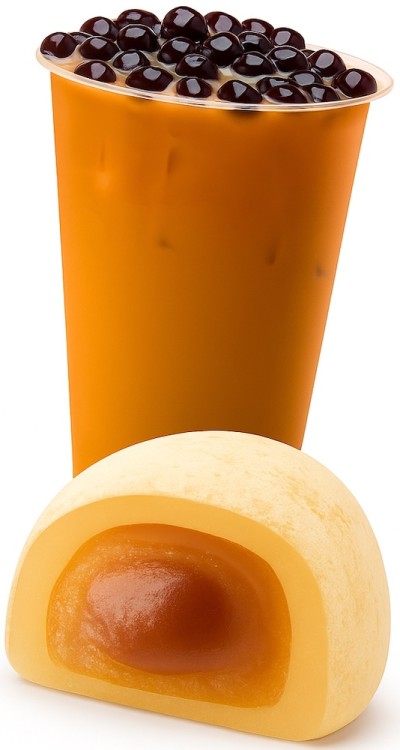 Ciastka Ciasteczka Ryżowe Galaretki BOBA MOCHI z Nadzieniem TAJSKIE MLEKO 180g YUKI & LOVE