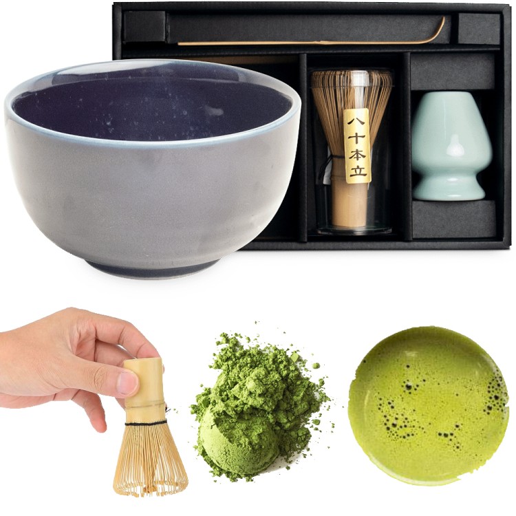 Zestaw Do Przygotowania Herbaty Matcha Matchy UZU BLUE 4 Elementy EDO JAPAN