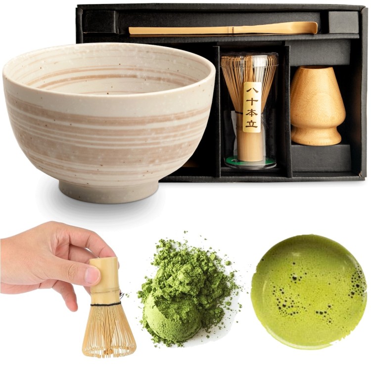 Zestaw Do Przygotowania Herbaty Matcha Matchy HAKEMEKOBIKI 4 Elementy EDO JAPAN