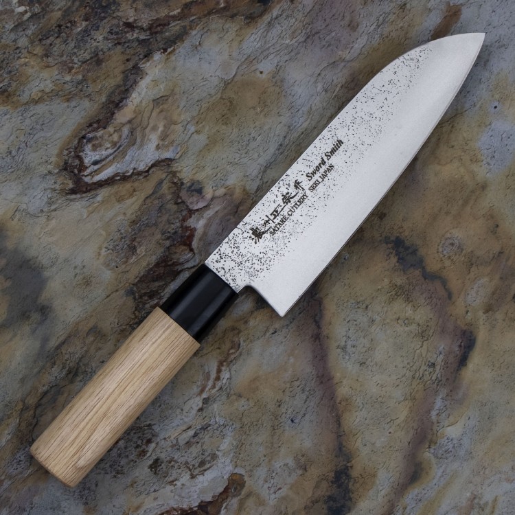 Satake Nashiji Natural Japoński Ostry Nóż Kuchenny Santoku Do Warzyw 56 HRC 17cm