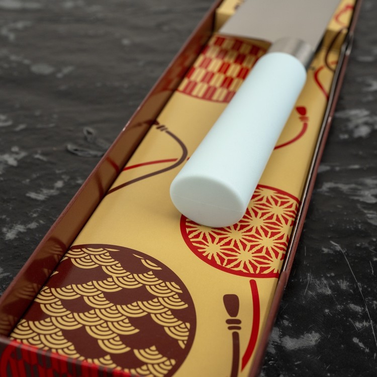 Satake Macaron Blue Japoński Ostry Nóż Kuchenny Nakiri Tasak Do Siekania 17cm