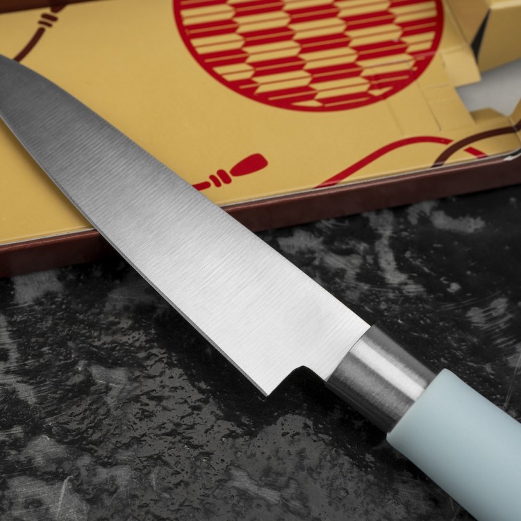 Satake Macaron Blue Japoński Ostry Nóż Kuchenny Uniwersalny Do Owoców 12cm