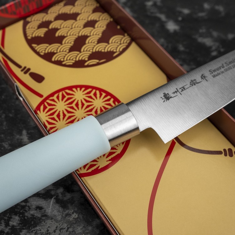 Satake Macaron Blue Japoński Ostry Nóż Kuchenny Uniwersalny Do Owoców 12cm