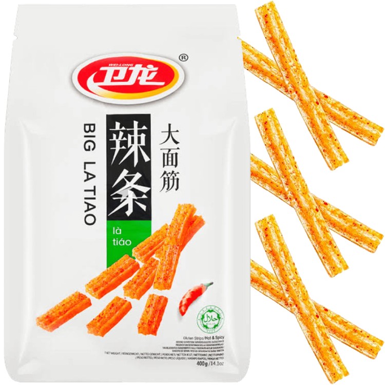 Chińska Pikantna Przekąska Snack Big La Tiao HOT & SPICY 106g WEI-LONG