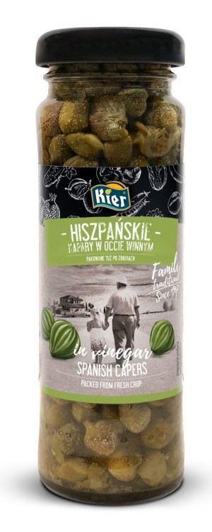 Hiszpańskie KAPARY w Occie Winnym Spanish Capers in Wine Vinegar 110ml KIER