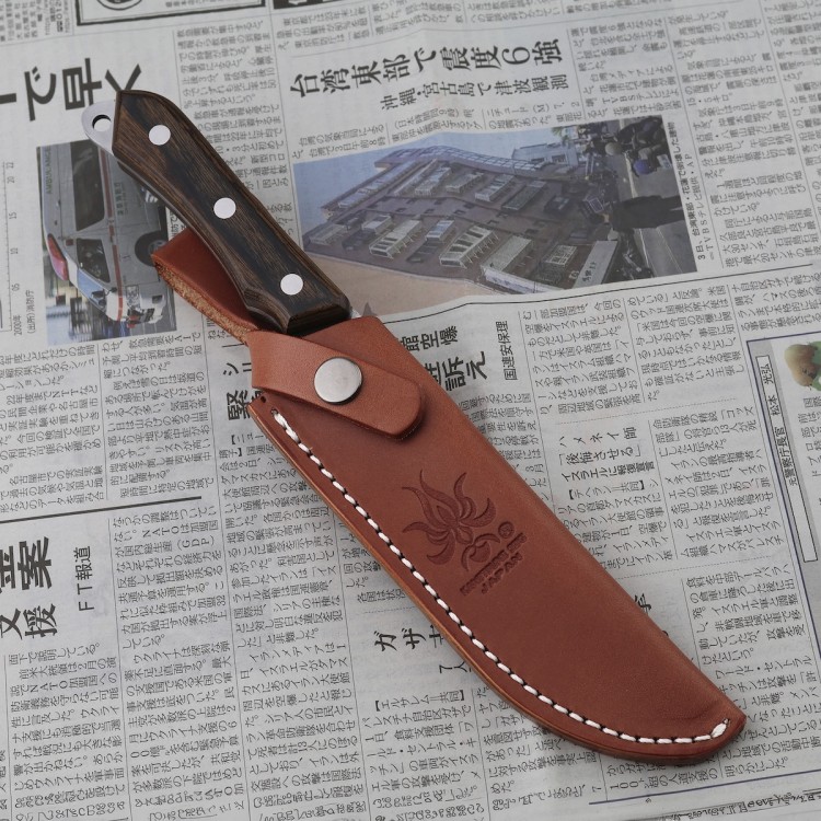 Kanetsune Aogami#2 Seseragi-Clip 2nd Japoński Ostry Nóż Turystyczny 12,5cm