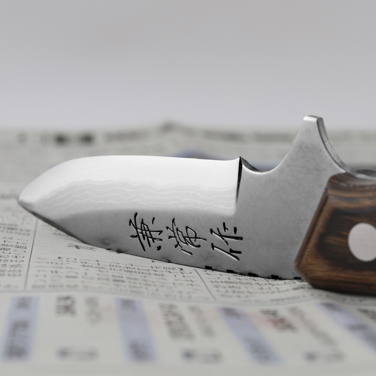 Kanetsune Aogami#2 Seseragi-Drop 2nd Japoński Ostry Nóż Turystyczny 63 HRC 7cm