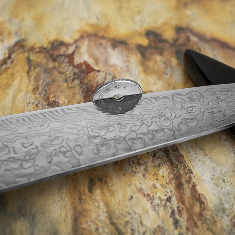 Takeshi Saji Art Fuji On Lake Ręcznie Kuty R-2 Japoński Nóż Kuchenny Uniwersalny 13cm + Saya