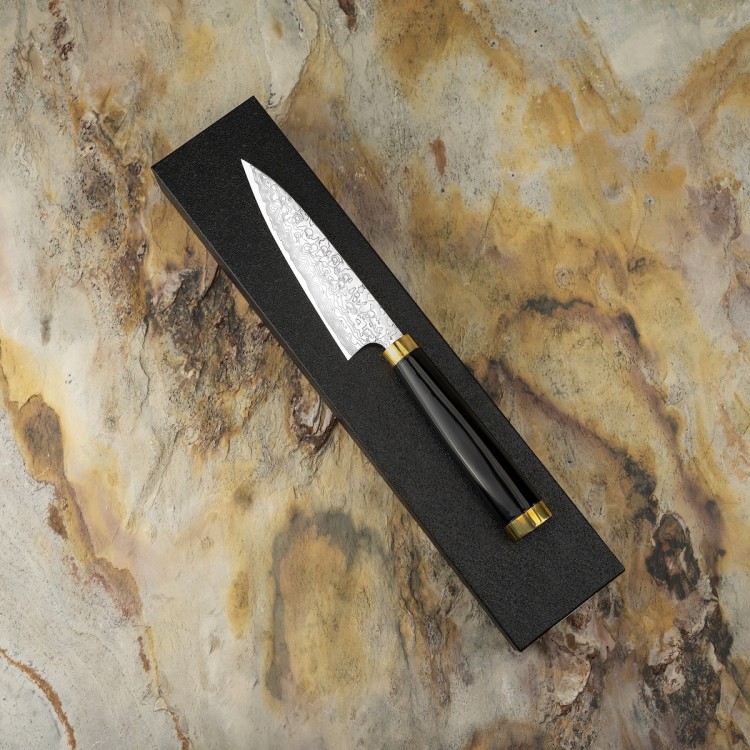 Takeshi Saji Art Fuji On Lake Ręcznie Kuty R-2 Japoński Nóż Kuchenny Uniwersalny 13cm + Saya