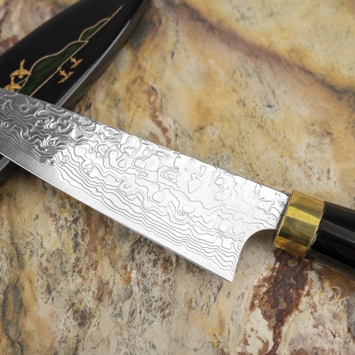 Takeshi Saji Art Fuji Unique Ręcznie Kuty R-2 Japoński Nóż Kuchenny Uniwersalny 13cm + Saya