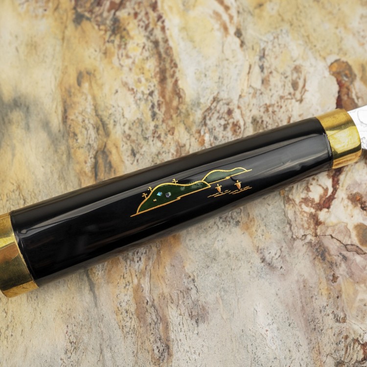 Takeshi Saji Art Fuji Unique Ręcznie Kuty R-2 Japoński Nóż Kuchenny Uniwersalny 13cm + Saya