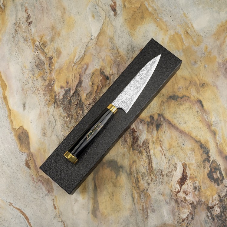 Takeshi Saji Art Fuji Unique Ręcznie Kuty R-2 Japoński Nóż Kuchenny Uniwersalny 13cm + Saya