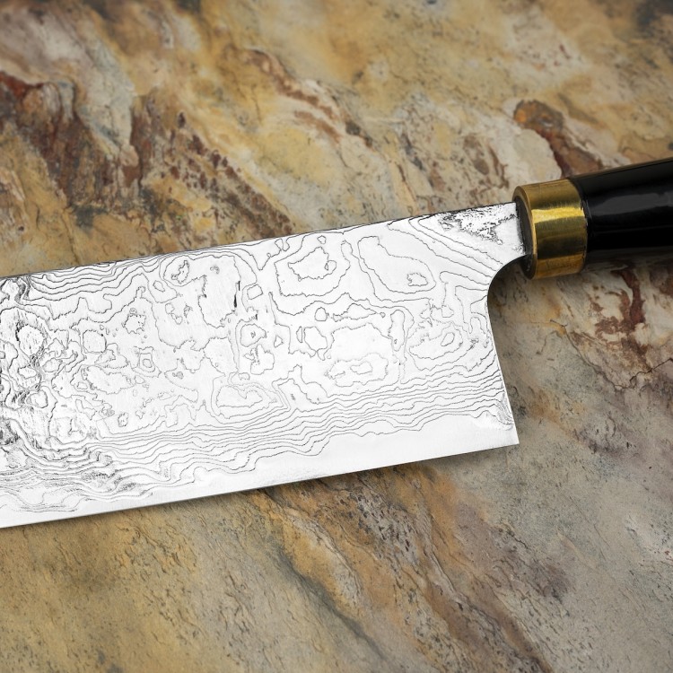 Takeshi Saji Art Fuji On Lake Ręcznie Kuty R-2 Japoński Nóż Kuchenny Nakiri 17cm + Saya