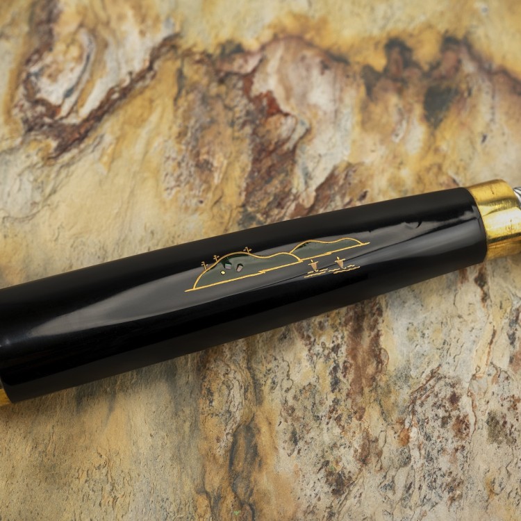 Takeshi Saji Art Fuji On Lake Ręcznie Kuty R-2 Japoński Nóż Kuchenny Nakiri 17cm + Saya