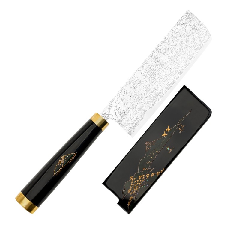 Takeshi Saji Art Fuji Unique Ręcznie Kuty R-2 Japoński Nóż Kuchenny Nakiri 17cm + Saya