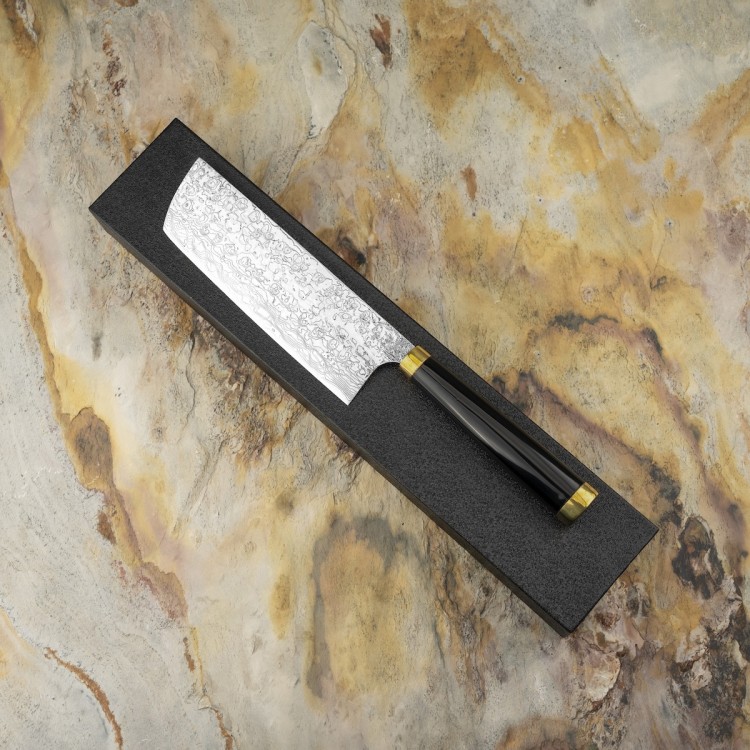 Takeshi Saji Art Tori Fuji On Lake Ręcznie Kuty R-2 Japoński Nóż Kuchenny Nakiri 17cm + Saya