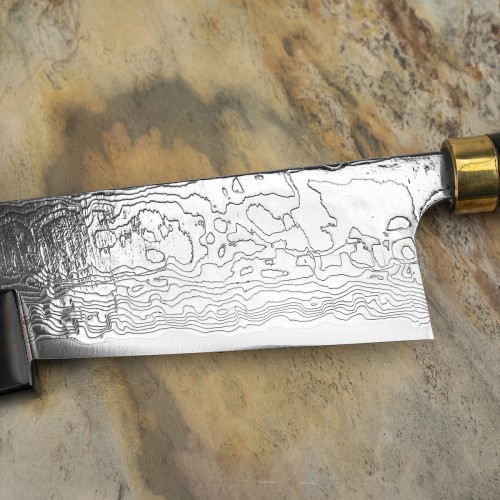 Takeshi Saji Art Fuji On Lake Ręcznie Kuty R-2 Japoński Nóż Kuchenny Szefa Kuchni 21cm + Saya