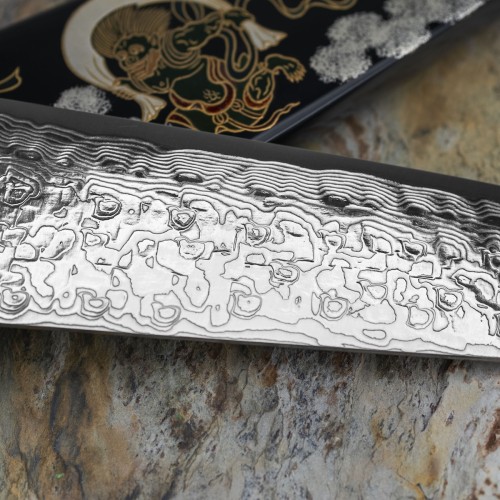 Takeshi Saji Art Fujin Raijin Ręcznie Kuty R-2 Japoński Nóż Kuchenny Szefa Kuchni 21cm + Saya