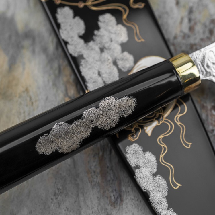 Takeshi Saji Art Fujin Raijin Ręcznie Kuty R-2 Japoński Nóż Kuchenny Szefa Kuchni 21cm + Saya