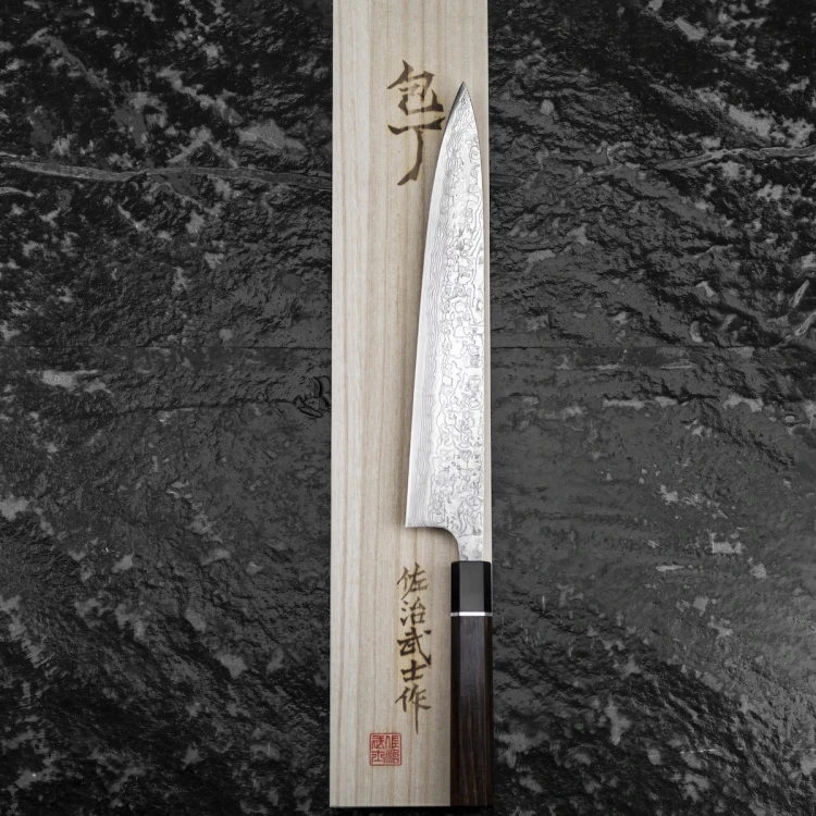 Takeshi Saji ME Ręcznie Kuty R-2 Diamond Japoński Nóż Kuchenny Sujihiki 27cm