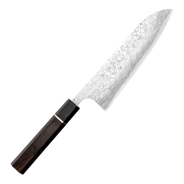 Takeshi Saji ME Ręcznie Kuty R-2 Diamond Japoński Nóż Kuchenny Santoku 18cm
