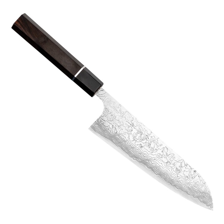 Takeshi Saji ME Ręcznie Kuty R-2 Diamond Japoński Nóż Kuchenny Santoku 18cm