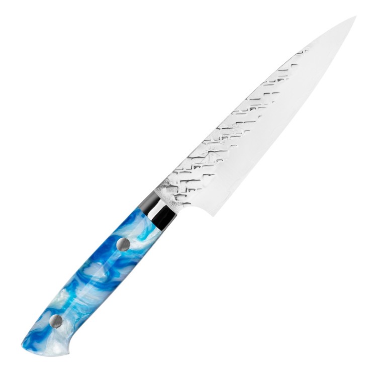 Takeshi Saji STRIX Blue Acrylic Ręcznie Kuty Japoński Ostry Nóż Kuchenny Uniwersalny 13cm
